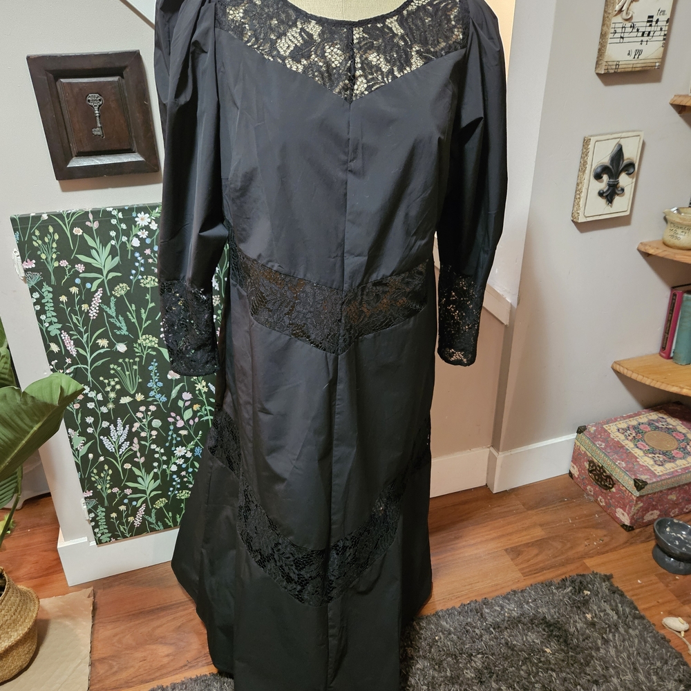 H&M Black Maxi Dress with Lace Details